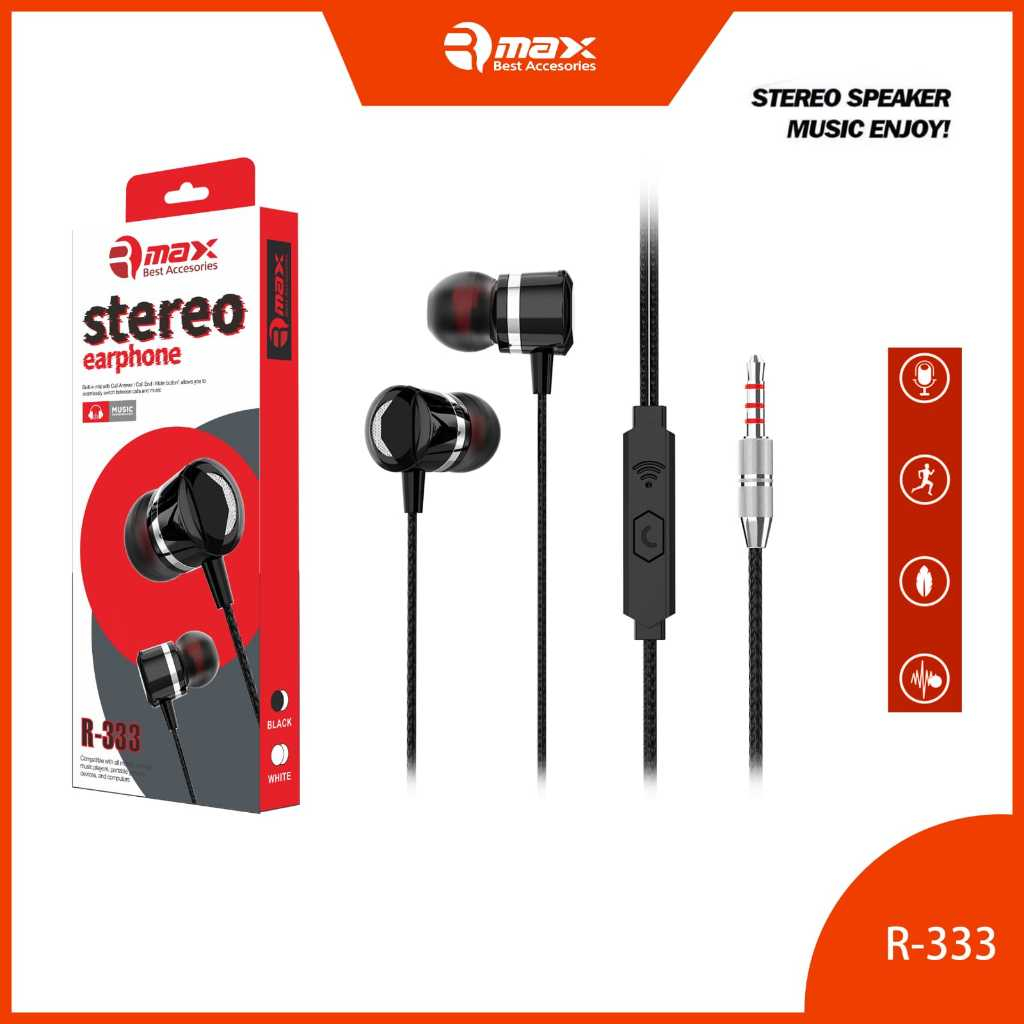 Earphone Stereo Full Bass | RM-333 Stereo Earphone | Premium Full Bass Earphone |