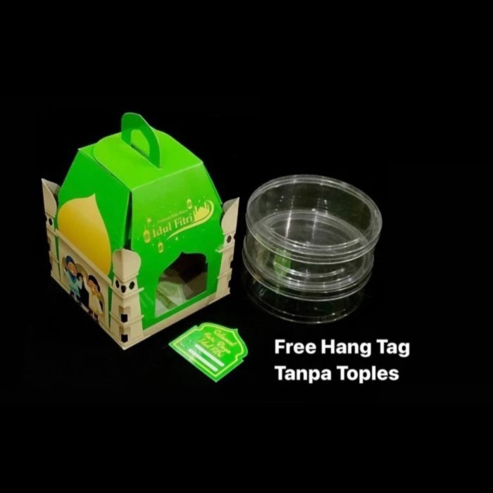 

( 5 pcs ) Box 2 Toples 250gr Lebaran Kardus Kuker Packaging Hampers Idul Fitri Motif Masjid