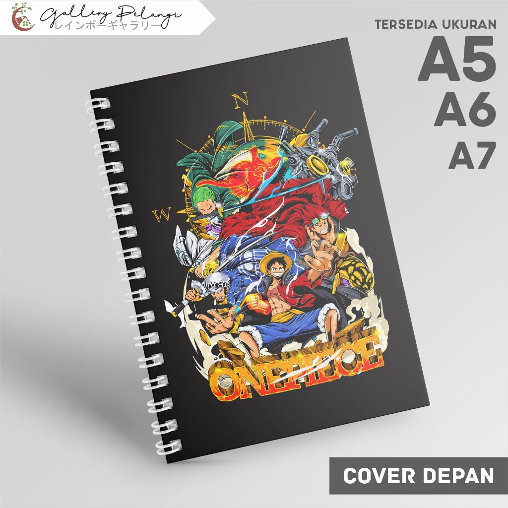

Notebook Spiral A5 A6 A7 Japan Anime One Piece Luffy Zorro Law Kid sketchbook