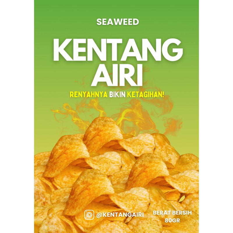 

KENTANG AIRI Keripik Kentang Premium 80 GRAM - Seaweed