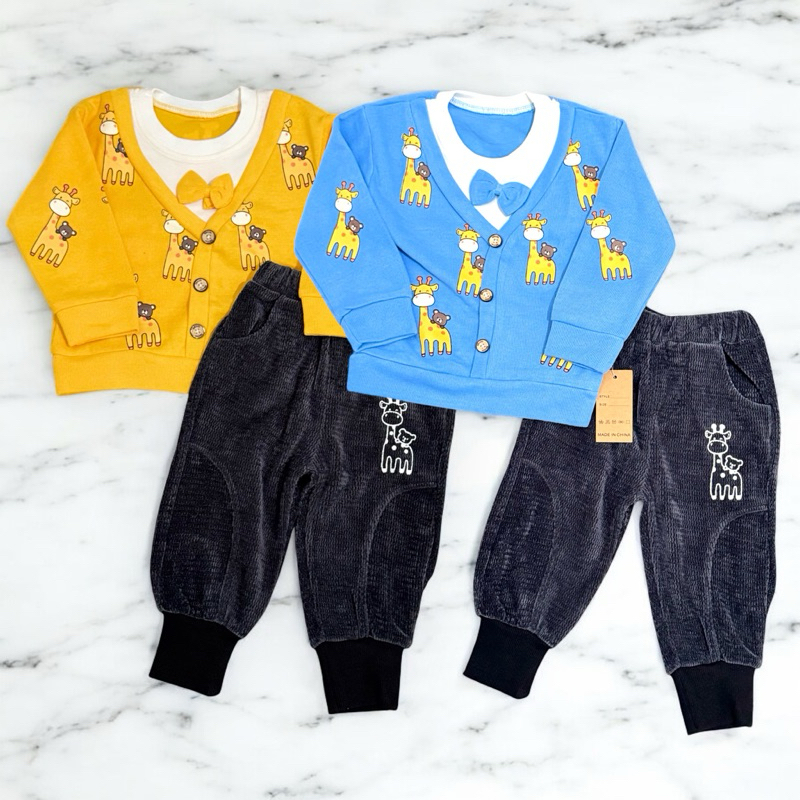 (COD)  Set Pakaian Anak Laki-Laki Import 234 TAHUN/ Baju setelan blazer Rajut Import Premium