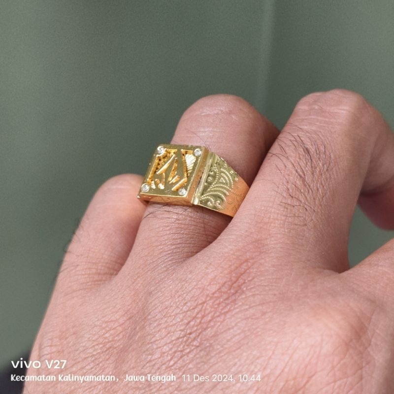 Cincin volcom, huruf, spiderblit, armani logo,logo mobil dll handmade lapis emas