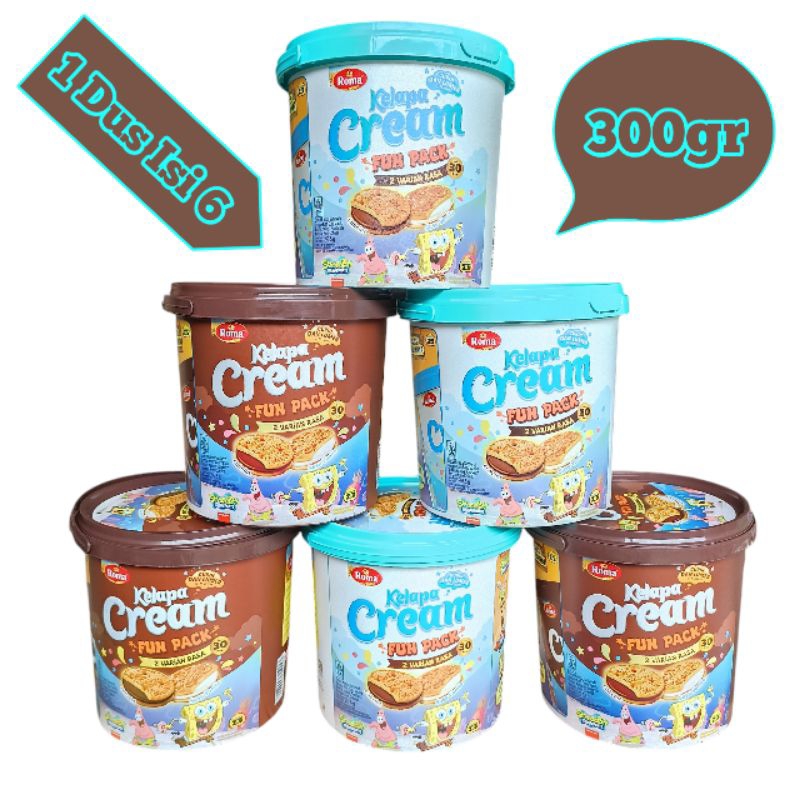 

[1 Dus] Biskuit Roma Kelapa Cream Ember 300gr Isi 6 Jar