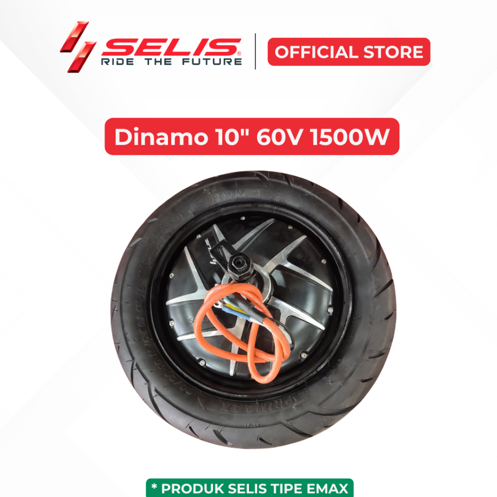SELIS - Dinamo + Ban 10 Inch 60V 1500Watt Motor Listrik ( Motor Rear Wheel Set  )