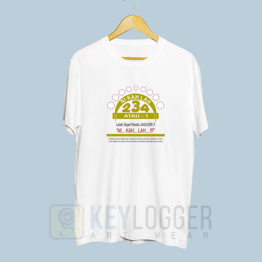 Baju Kaos Plesetan Lucu Unik Islami Nikahlah Dji sam soe 84 a4