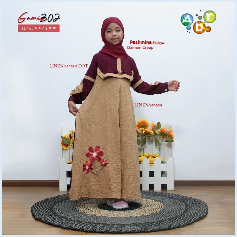 Gamis Anak ABR - Roselyn (1) - 302 - Gamis Anak Perempuan - Gamis Lucu - Model Terbaru - Muslimah