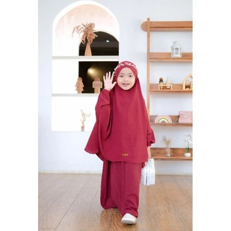 Gamis anak SAHILA DRESS GAMIS ANAK POLOS PEREMPUAN DRESS ANAK SET CADAR MODEL CASUAL TRENDY GAMIS AB