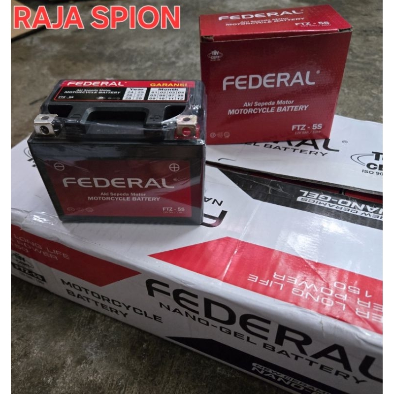 Promo Aki Full Kering Gtz5S/Aki Federal Nano Gel/Accu Federal Ftz5S/Aki Kering Kharisma Fu Vixion