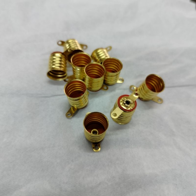Fitting Lampu Senter Drat Kuningan Kecil | Tempat Bohlam 100 pcs