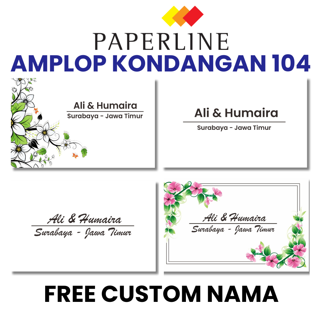 

(TERMURAH) Amplop 104 Custom | Amplop Paperline Lite 104 Custom | Amplop Kondangan Custom Nama
