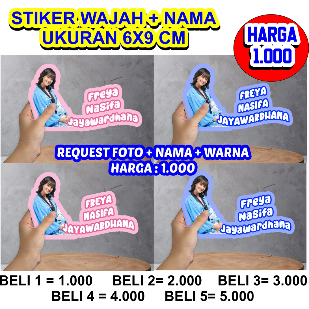 Stiker Wajah Nama / Stiker Custom / Stiker viral nama wajah
