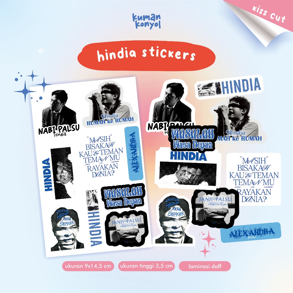 

MUSIC THEME STICKERS ◼️ HINDIA ◼️ BASKARA STIKER Y2K ◼️ STIKER SHEET ◼️ AESTHETIC ESTETIK ◼️ STIKER HP LAPTOP TAHAN AIR