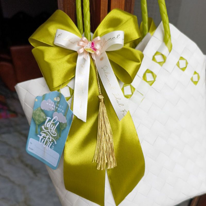 

pita hampers lebaran tinggal tempel / pita besar , pita hampers