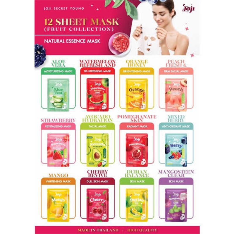 TOFU SKINCARE - JOJI SECRET FACIAL SHEET MASK ORIGINAL THAILAND / SHEET MASK / MASKER WAJAH