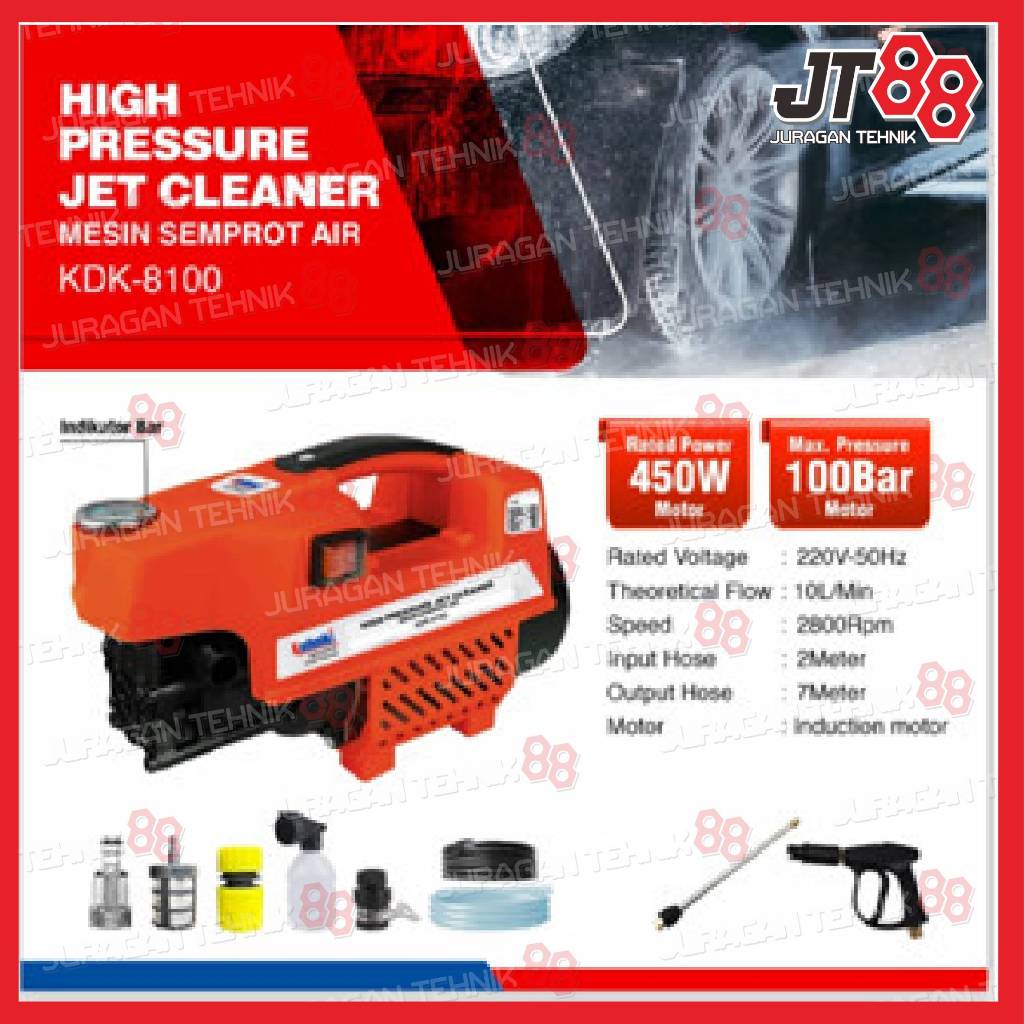 Kodenki KDK-8120V Mesin Cuci Mobil Motor Kendaraan Tekanan 8120 120Bar 600Watt High Pressure Wasser 