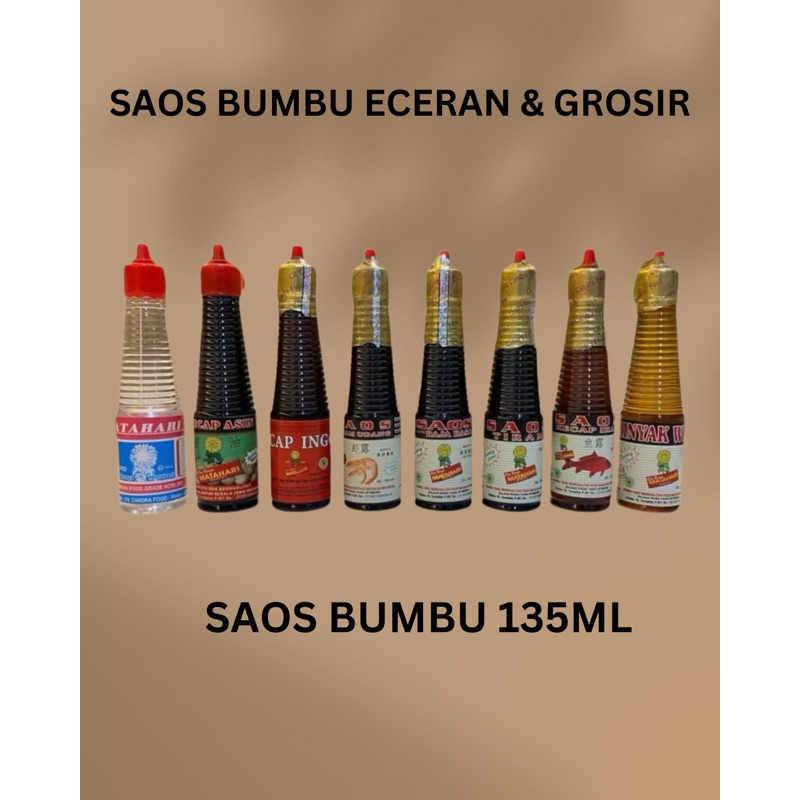 

MINYAK WIJEN | SAOS RAJA RASA | KECAP IKAN | SAOS TIRAM | KECAP INGGRIS | KECAP ASIN | KECAP UDANG | TIRAM UDANG | CUKA | GARLIC OIL 135ML SAOS BUMBU HALAL 100% CAP BUNGA MATAHARI