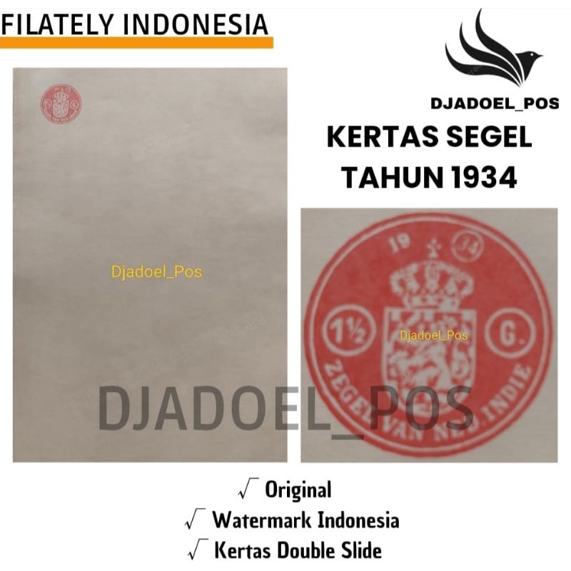 

KERTAS SEGEL TAHUN 1934 DOUBLE ASLI (ZEGEL VAN NED INDIE)