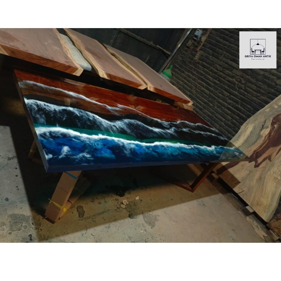 meja ruang tamu/meja lesehan/meja custom/meja tamu/meja minimalis/meja resin art/meja teras/meja res