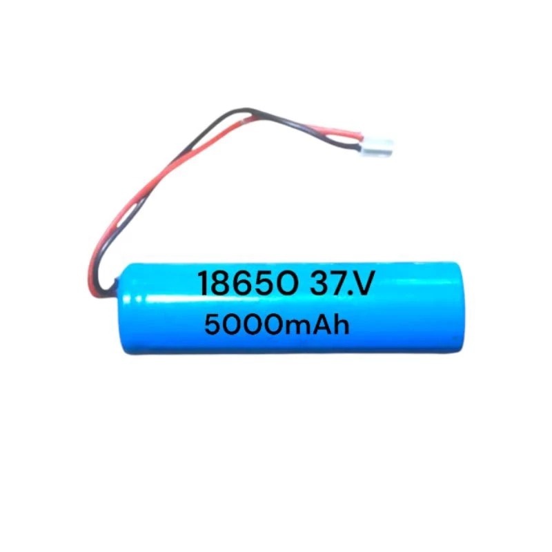 Battery 18650 3.7V 5000mah Plus Socket Soket Kabel Baterai Pompa Galon Kipas Mini