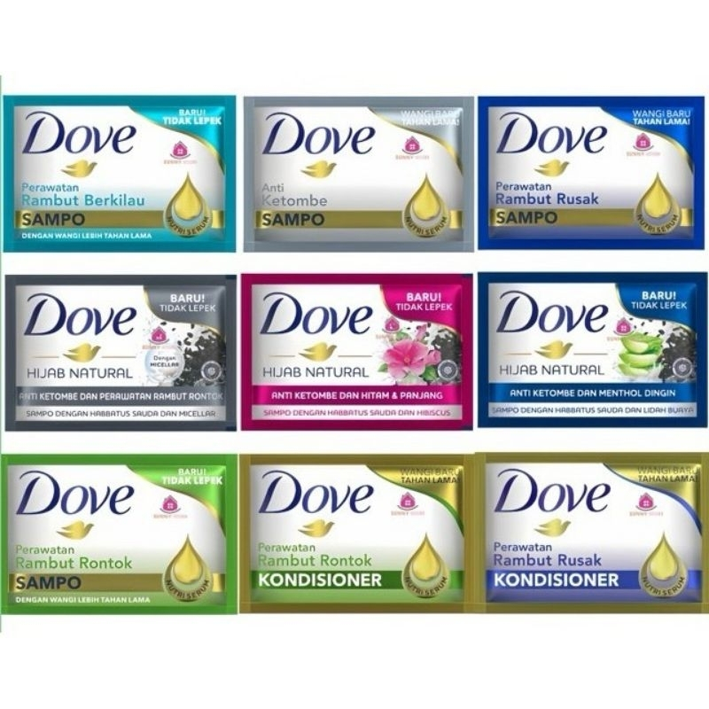 Dove Shampo Sachet / Dove Conditioner Sachet 9ml x 3 varian RANDOM