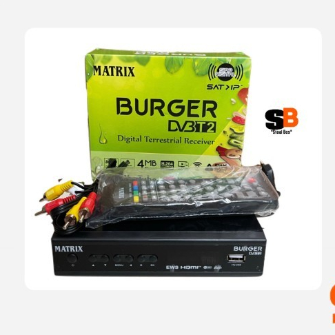 Set Top Box Dvbt2 Receiver Matrix Burger Hijau/Stb Matrix Burger Hijau