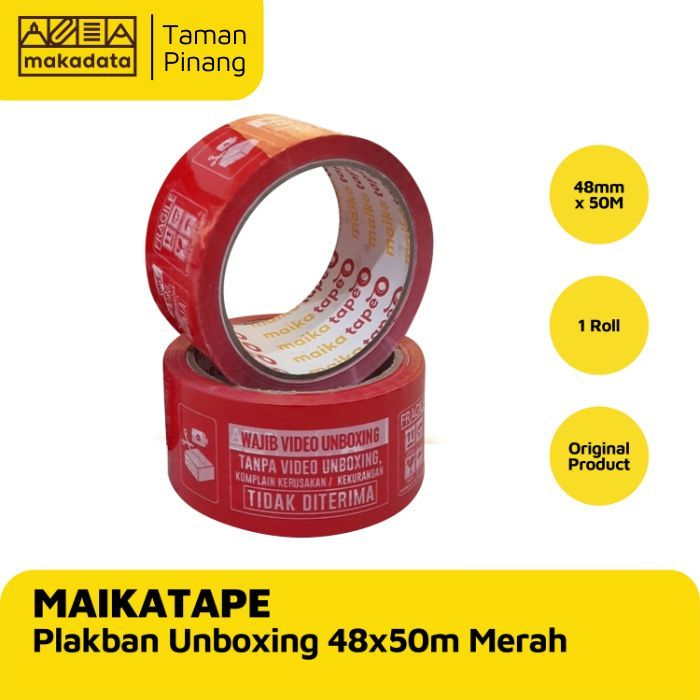 

OPP TAPE / PLAKBAN / LAKBAN UNBOXING MERAH MAIKATAPE 48MM MURAH