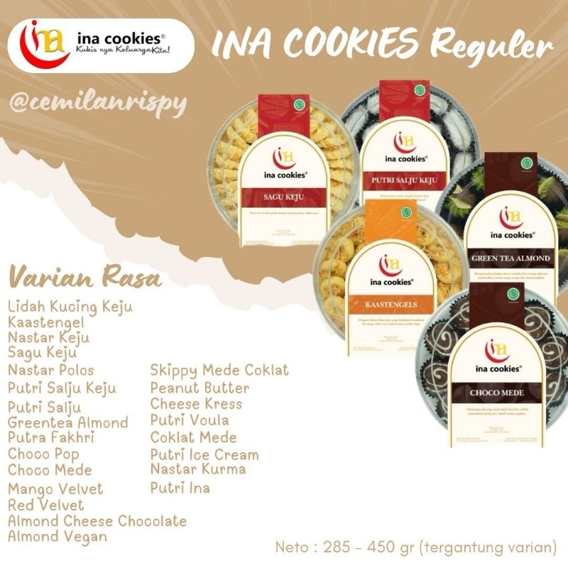 

INA COOKIES REGULER Ready Stock (Free Bubble Wrap) BISA GOSEND!