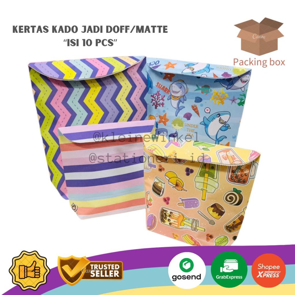 

[ 10 PCS ] Kertas Kado Jadi DOFF/MATTE/GLOSSY l Kertas Kado Instan DOFF