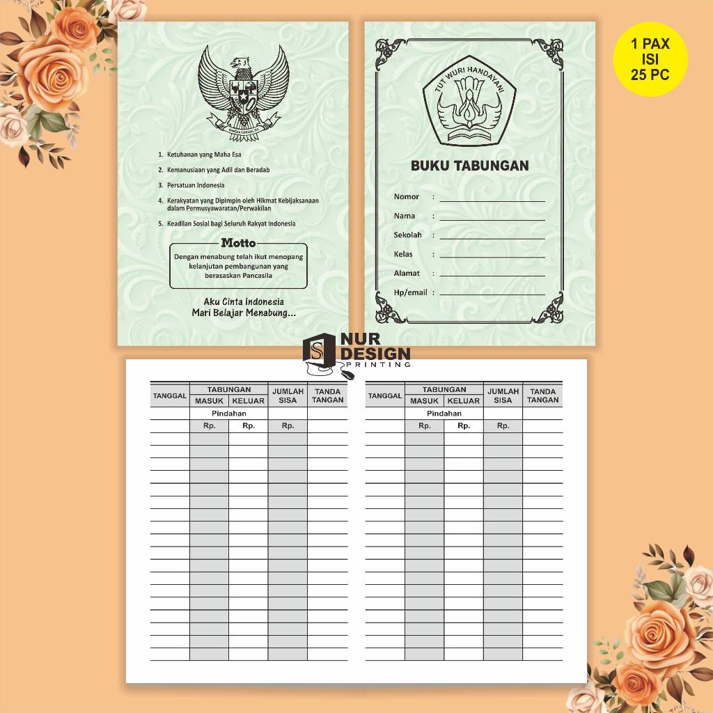 

(25 Pc) Buku Tabungan Murah Sekolah TK, SD, TPA, TPQ, POMG