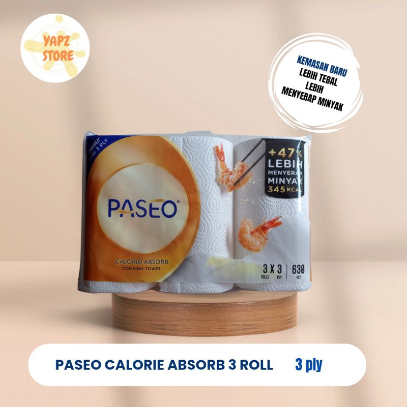 Tissue Paseo Calorie Absorb 3 Roll/Tissue serap minyak/Tissue Paseo serap minyak/Cooking Towel
