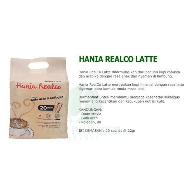 

HANIA REAL CO CAPPUCINO/HANIA REALCO LATTE/HANIA REALCO GINSENG COFFE/KOPI KESEHATAN/MINUMAN KESEHATAN