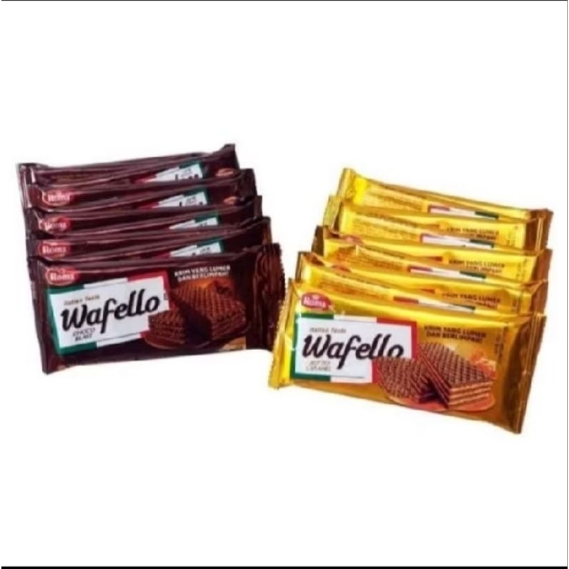 

Wafer wafello coklat 1000 per renteng isi 10 pcs