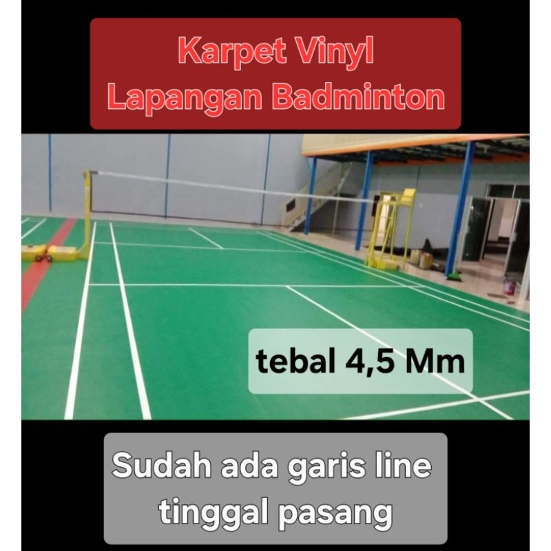 Karpet Vinyl 1 lapangan badminton// sudah ada garis line