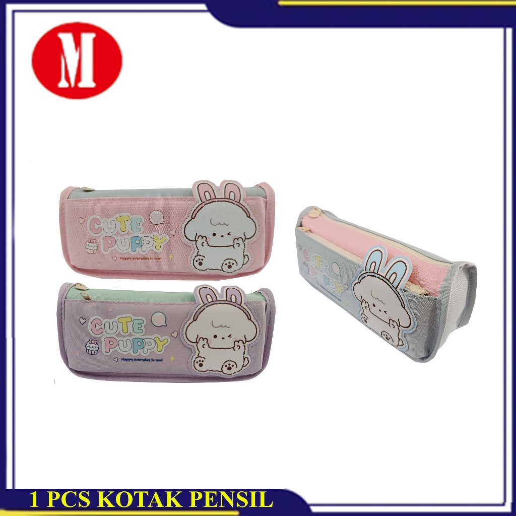 

KAYAGI Kotak Pensil Kain Resleting Cut Puppy