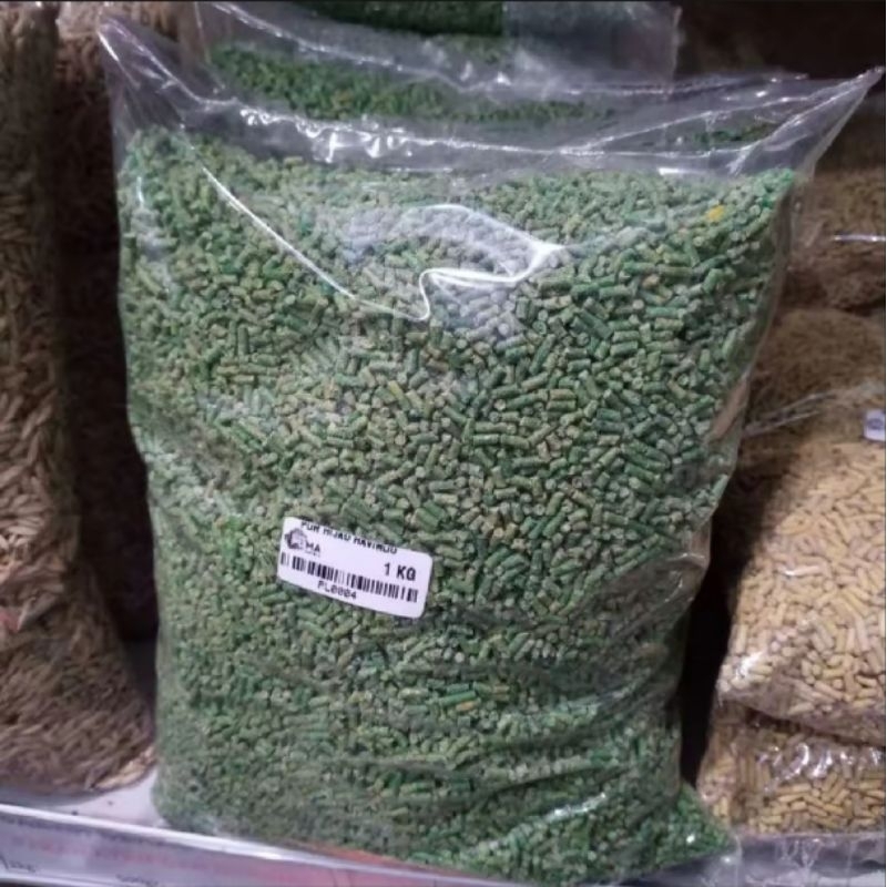 Pur hijau kiloan pakan burung jalak kutilang 1kg