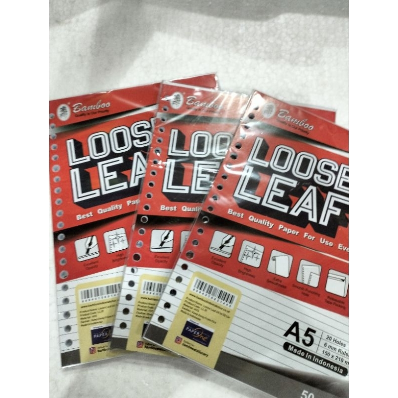 

LOOSE LEAF B5 100 Lembar merk BAMBO REFFILL KERTAS BINDER KERTAS BINDER ISI ULANG BINDER