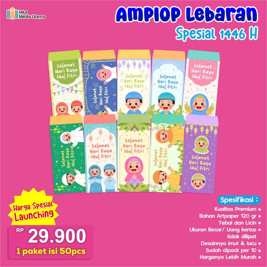 

Amplop Angpao Lebaran Idul Fitri | Ukuran Besar | Kertas Tebal Mengkilap | 1 Set 50pcs 10 motif