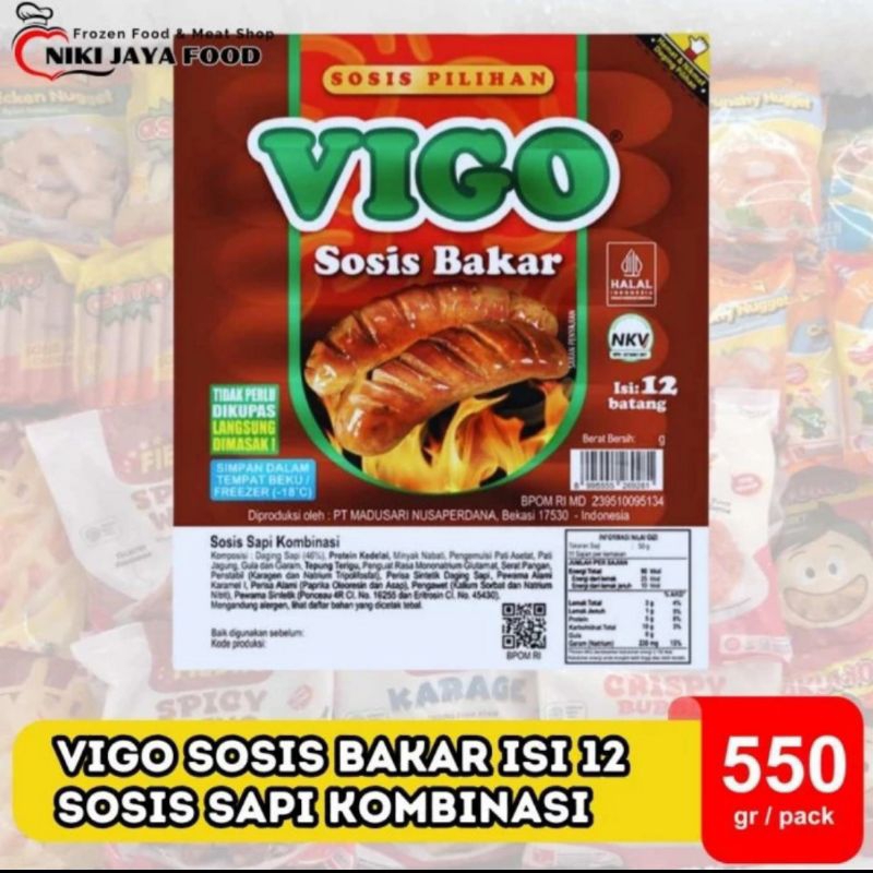 

Vigo Sosis Bakar 550 gram isi 12 || Niki Jaya Food