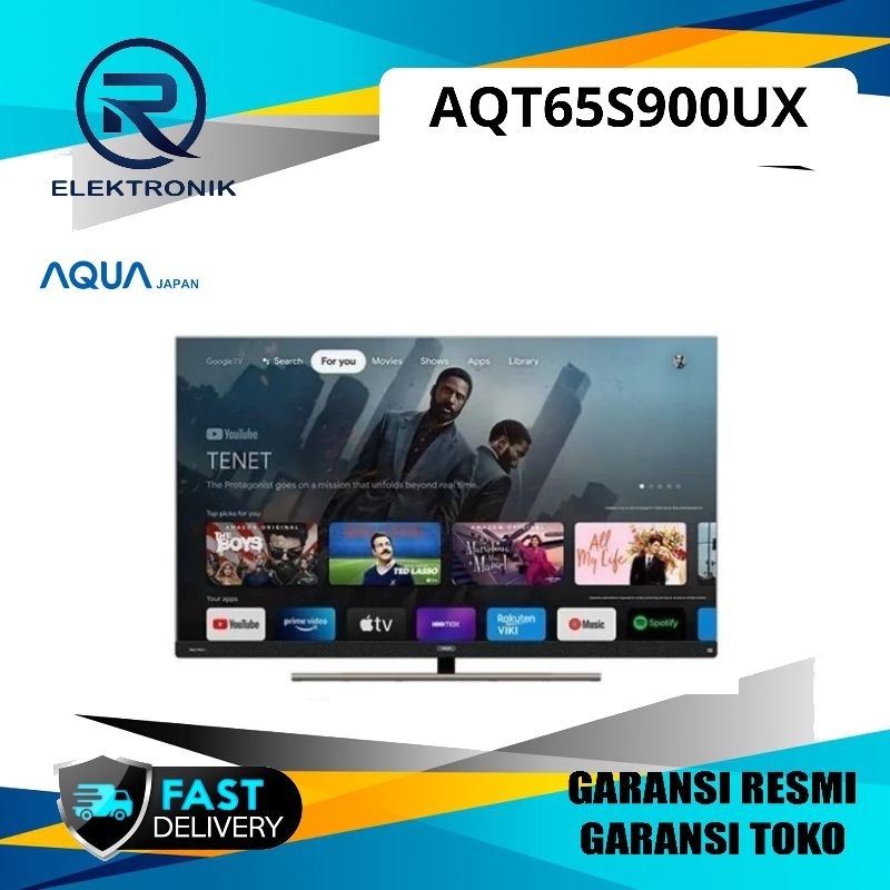AQUA AQT65S900UX GOOGLE ANDROID TV 65 INCH UHD 4K DOLBY ATMOS AQT65S900UX