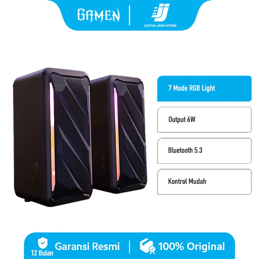 GAMEN Speaker Bluetooth Super Bass PC Gaming Surround Sound GS7 7 RGB Mode Bluetooth 5.3 Speaker PC 