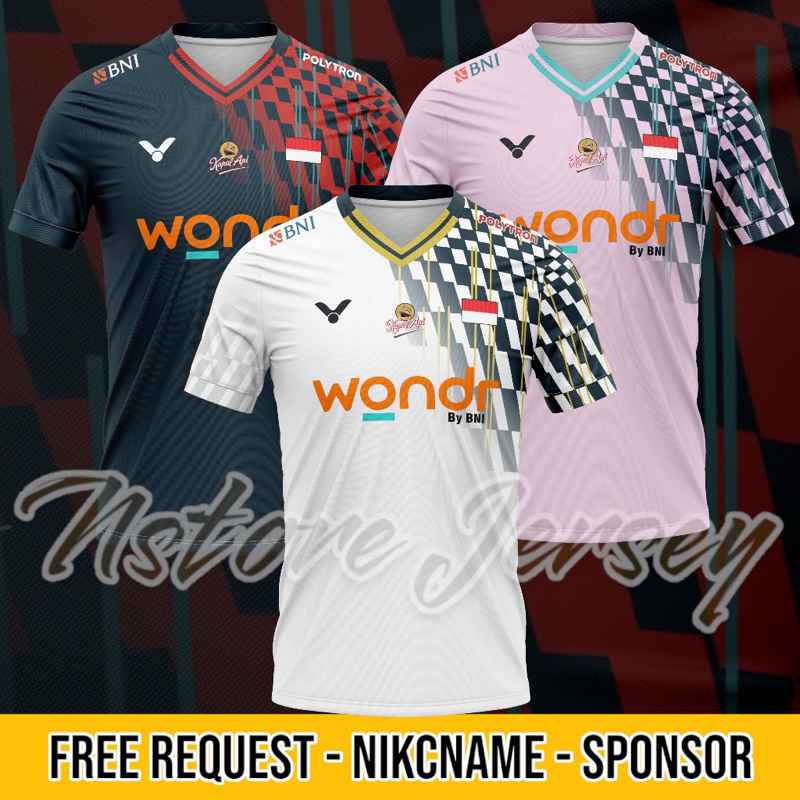 Jersey BADMINTON INDONESIA WONDR BNI Open 2025 Free namset