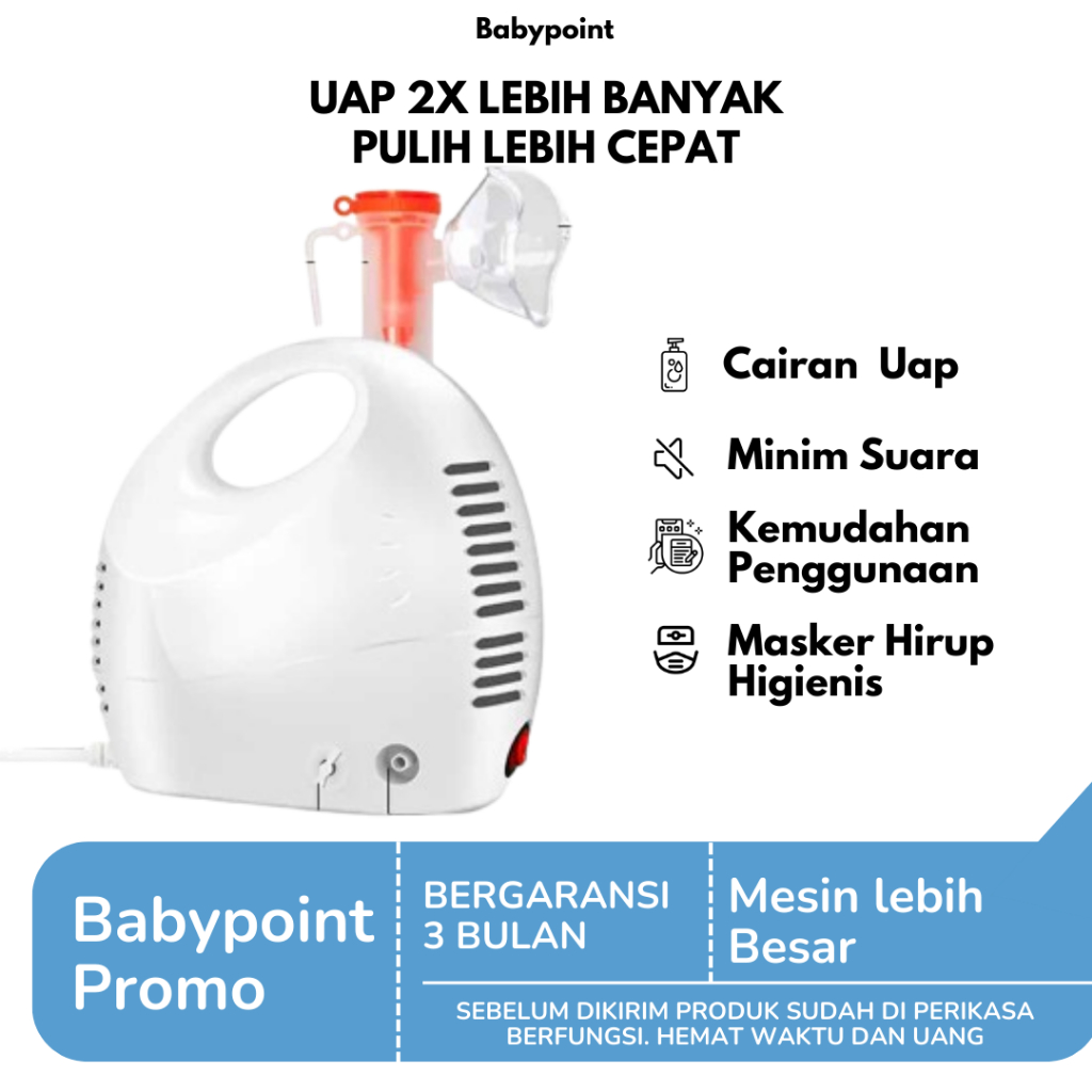 SAHANEKA2 - NEBULIZER UAP BESAR INHALER PORTABLE BAYI & ANAK ALAT BANTU OKSIGEN PERNAPASAN