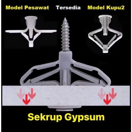 Fiser/Viser Gypsum Pengencang Skrup Di gypsum (50 pcs)