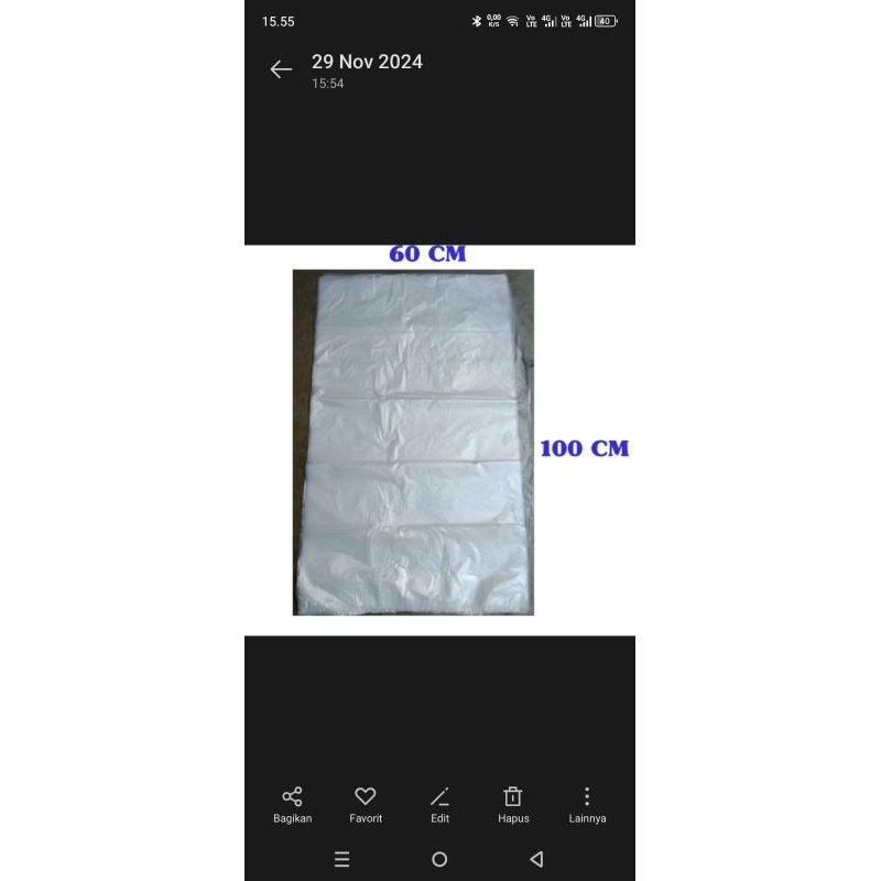 plastik inner dalaman karung pupuk isi 50 pcs