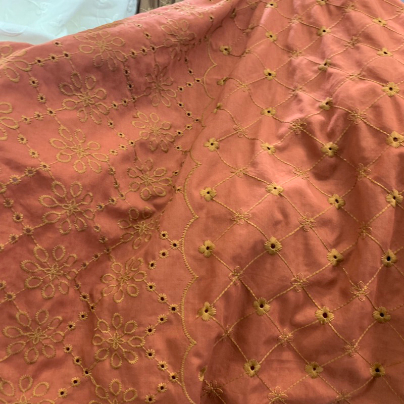 kain katun bordir - kain katun bordir bolong - kain bordir import [TERACOTTA]