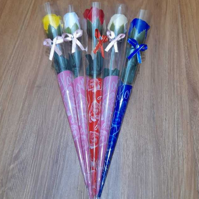 bunga mawar merah plastik palsu artificial asli 1 tangkai Bunga Valentine