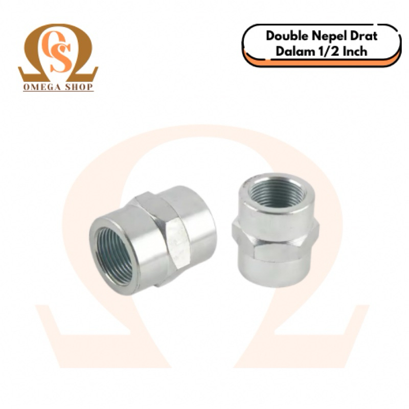 Sok Drat Stainless Double Nepel Drat Dalam Ukuran stenga Inch