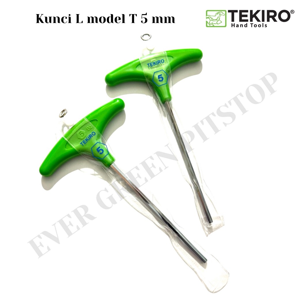 TEKIRO Kunci L model T 5 mm SATUAN Kunci L segienam dengan gagang handle 5mm T Shape Key Hex Kunci L