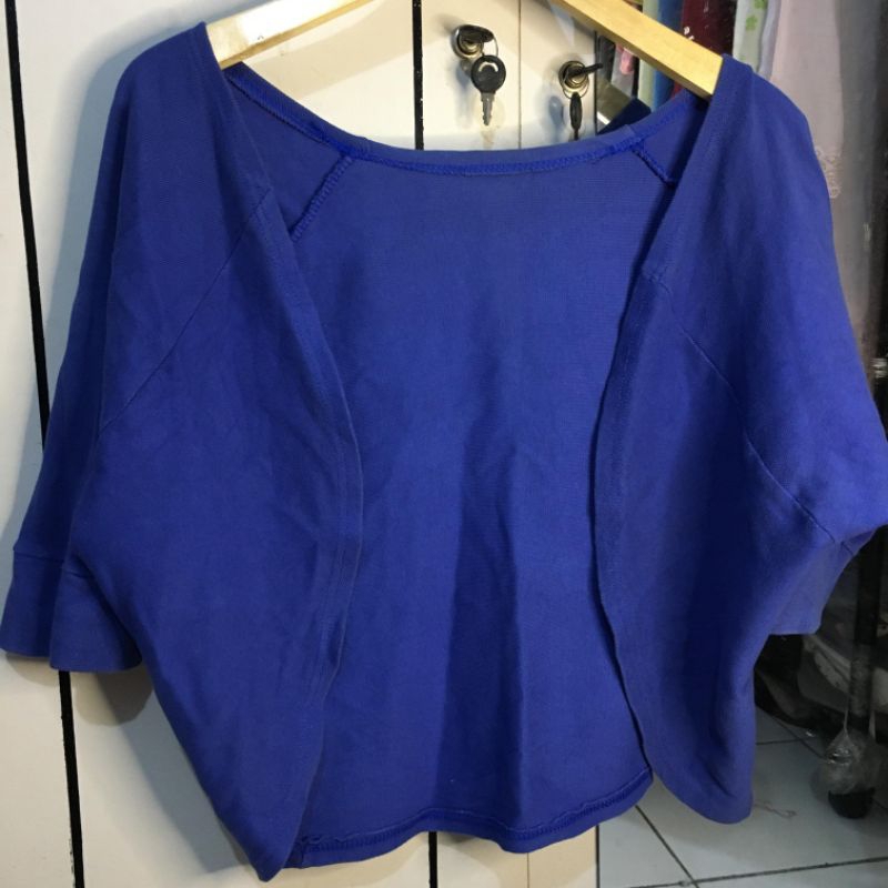 PRELOVED OUTER CROP BIRU ELEKTRIK OVERSIZE