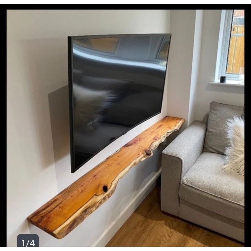 ambalan dinding kayu jati natural solid wood